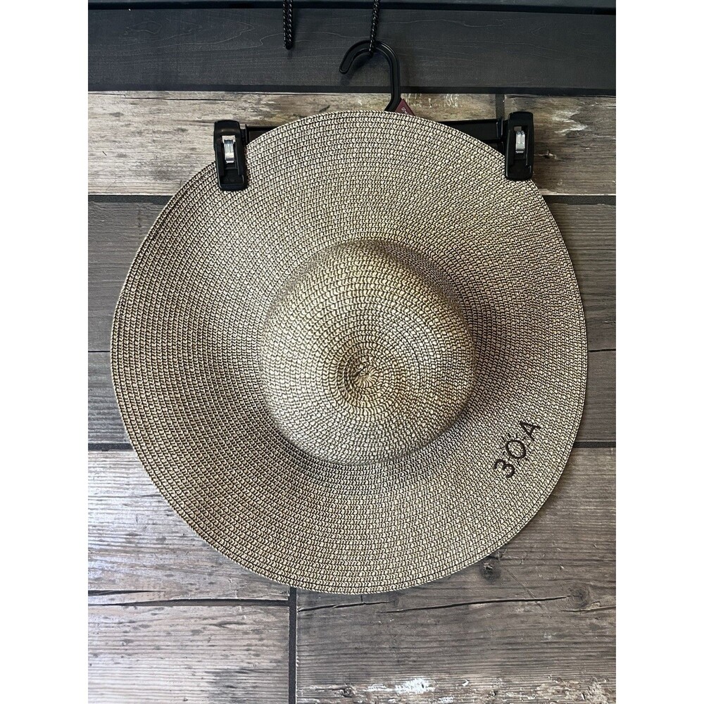 Women’s Beige Tan Wide Brim Floppy Sun Hat 30A Beach Travel One Size